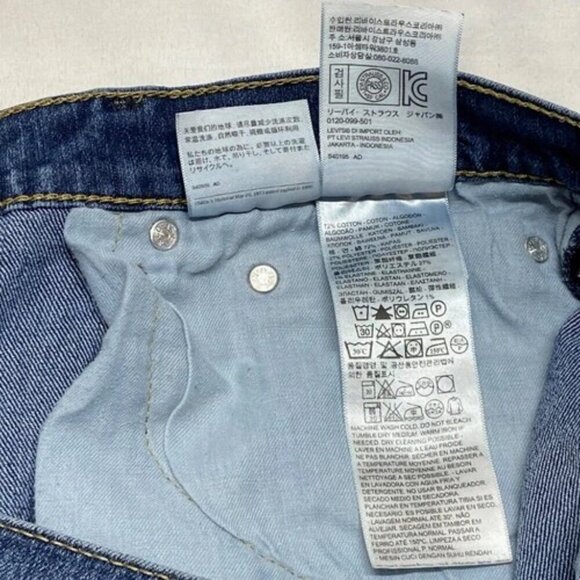 Levi's 505 Men's Blue Jeans 36x32 LEVI Strauss Regular Fit Straight Leg Denim - Picture 8 of 14